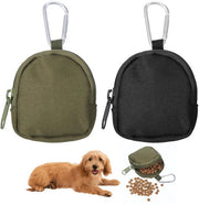 Sac per cibo per cani Leggero - Capacità di carico - Borsa per alimenti per cani - Borsa per allenamento per cani - Borsa per trasporto - Nylon, 2 pezzi (nero/marrone chiaro)