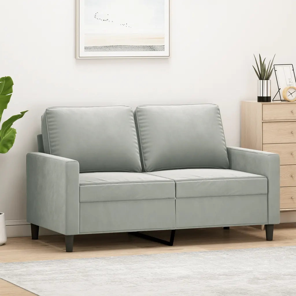 Divano a 2 Posti Grigio Chiaro 120 cm in Velluto 359189