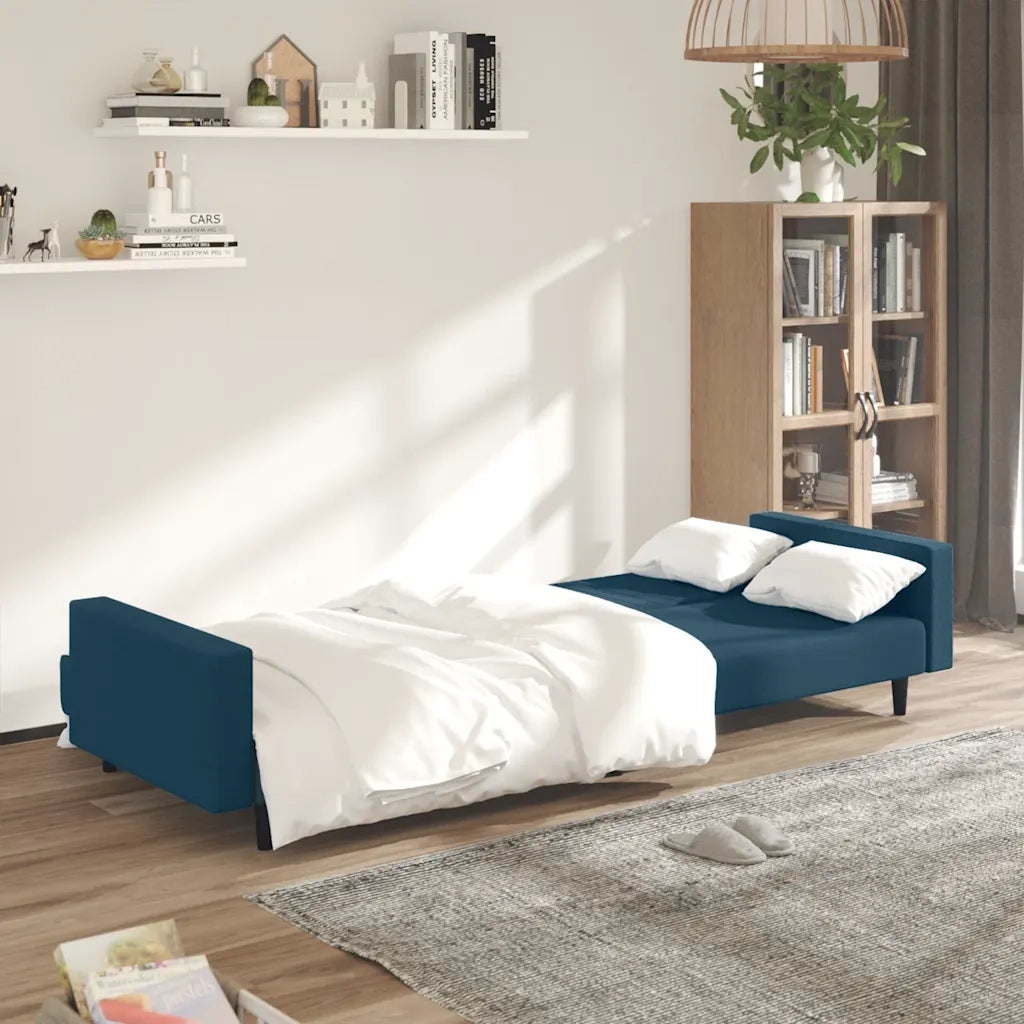 Divano letto | Sof¨¤ letto | Letto singolo a 2 Posti Blu in Velluto