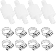 Terminale di ritorno 8mm - Tipo inline - Prevenzione della ritorno - 4 pezzi - In plastica - Inclusi guarnizioni - Terminale di scarico