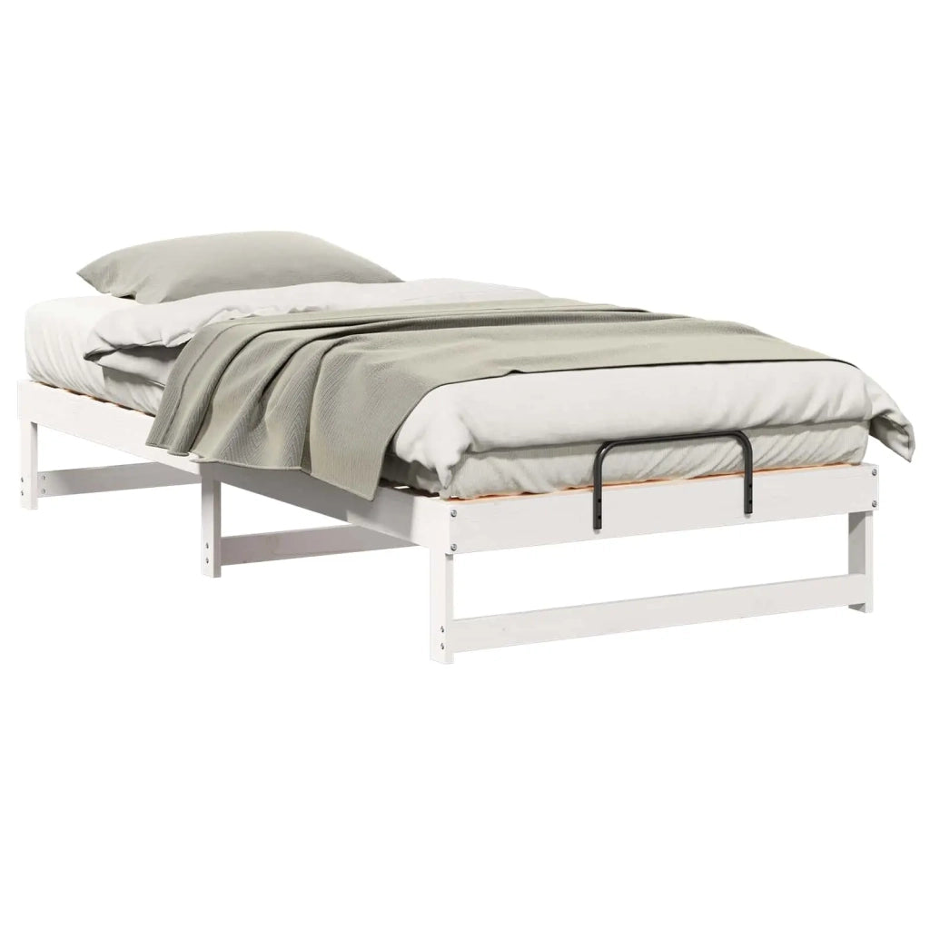 Struttura del letto Bianco 100 x 210 cm Pino massello 873164