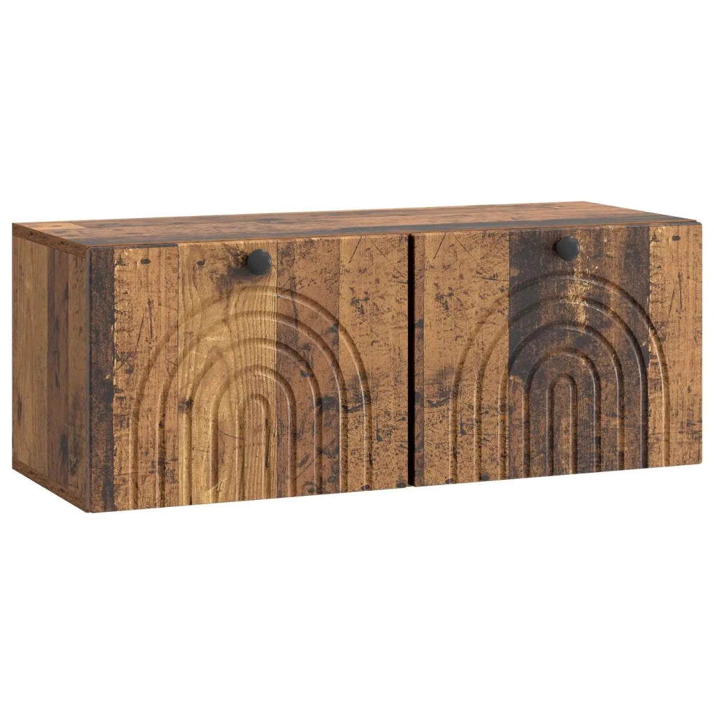 Mobile Porta TV da Muro-Credenza per TV sospesa Legno antico 78,5 x 31 x 30 cm 793315