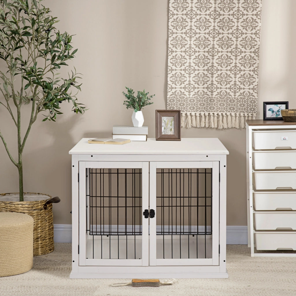 Trasportino per Cani in Legno MDF e Ferro ¨C Xylo ¨C 58,5x81x66 cm Bianco