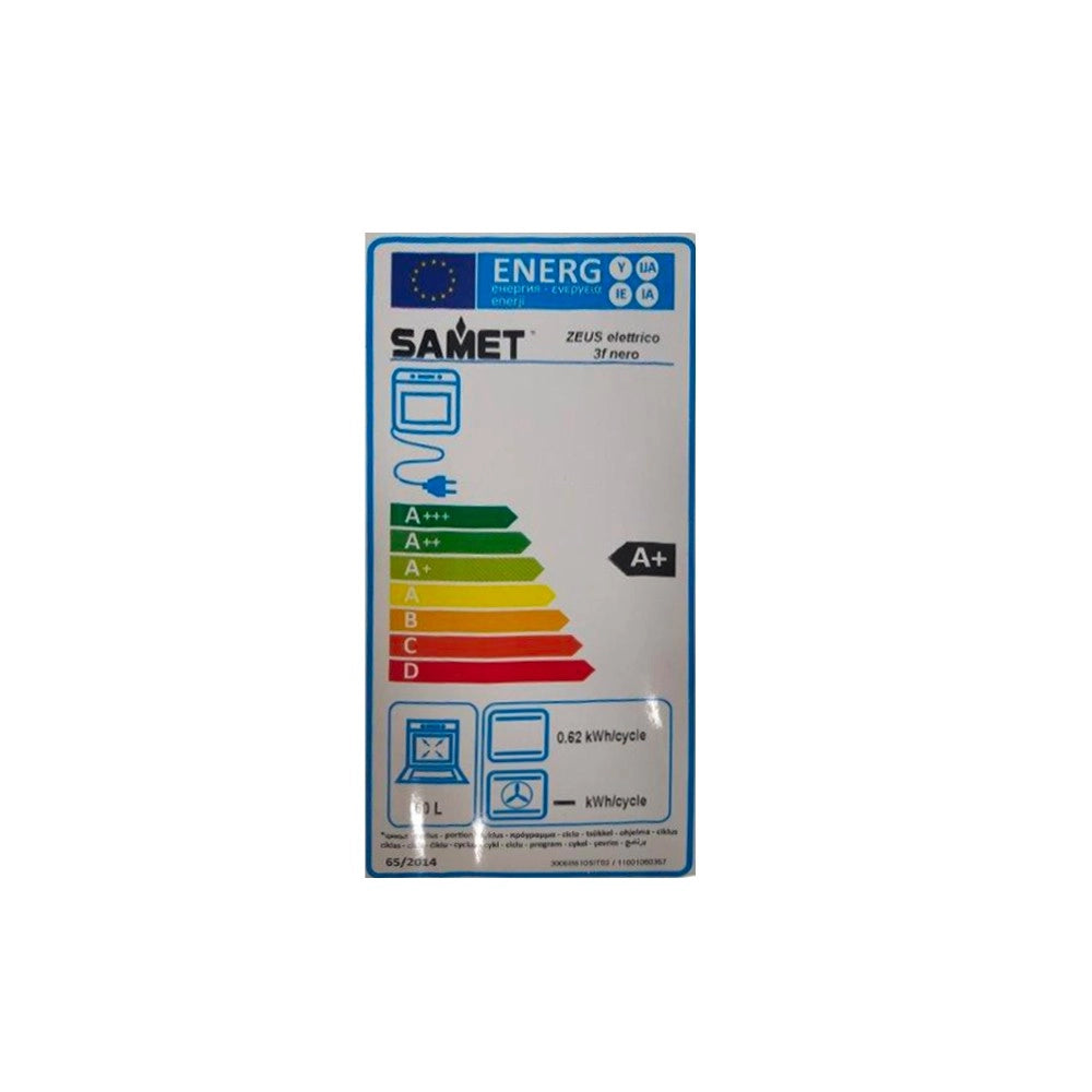 Forno elettrico statico nero Samet classe A