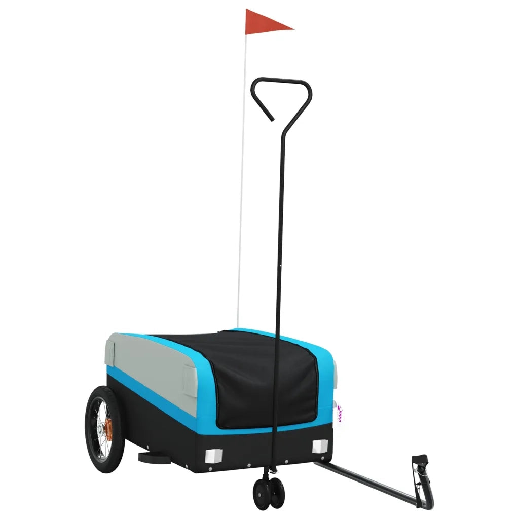 Rimorchio da Bici Nero e Blu 30 kg in Ferro 94058