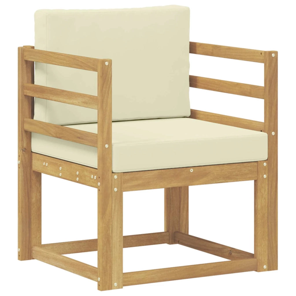 2 Pezzo Set di divani da esterno Poliestere Bianco e Crema 3438959