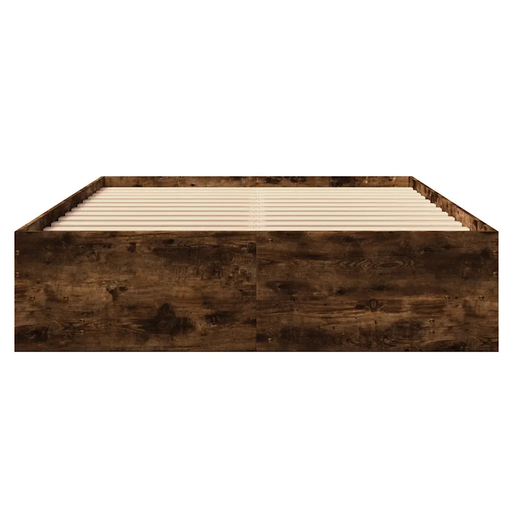 Giroletto senza Materasso-Struttura Letto Rovere Fumo 120x190 cm in Truciolato 876434