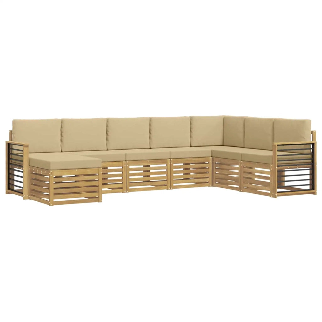 Set di divani da esterno 8 pcs Bianco e Beige 3392328