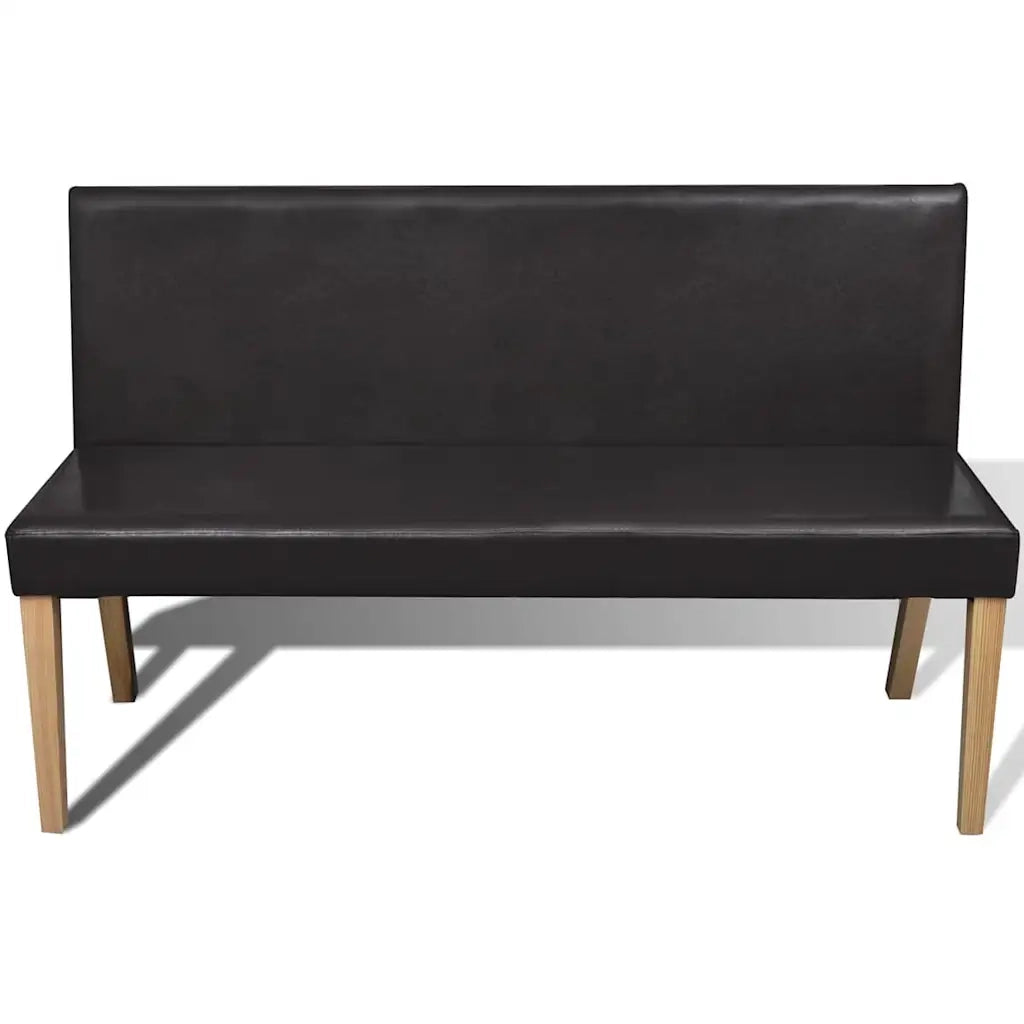 Panca-Sgabello 139,5 cm Marrone Scuro in Similpelle