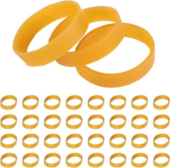 Accessori per sci e snowboard - Cinture di sicurezza - 32 pezzi - Giallo - Cinturino di sicurezza in gomma - Outdoor - Accessori per sport invernali - Adatto per sci e snowboard