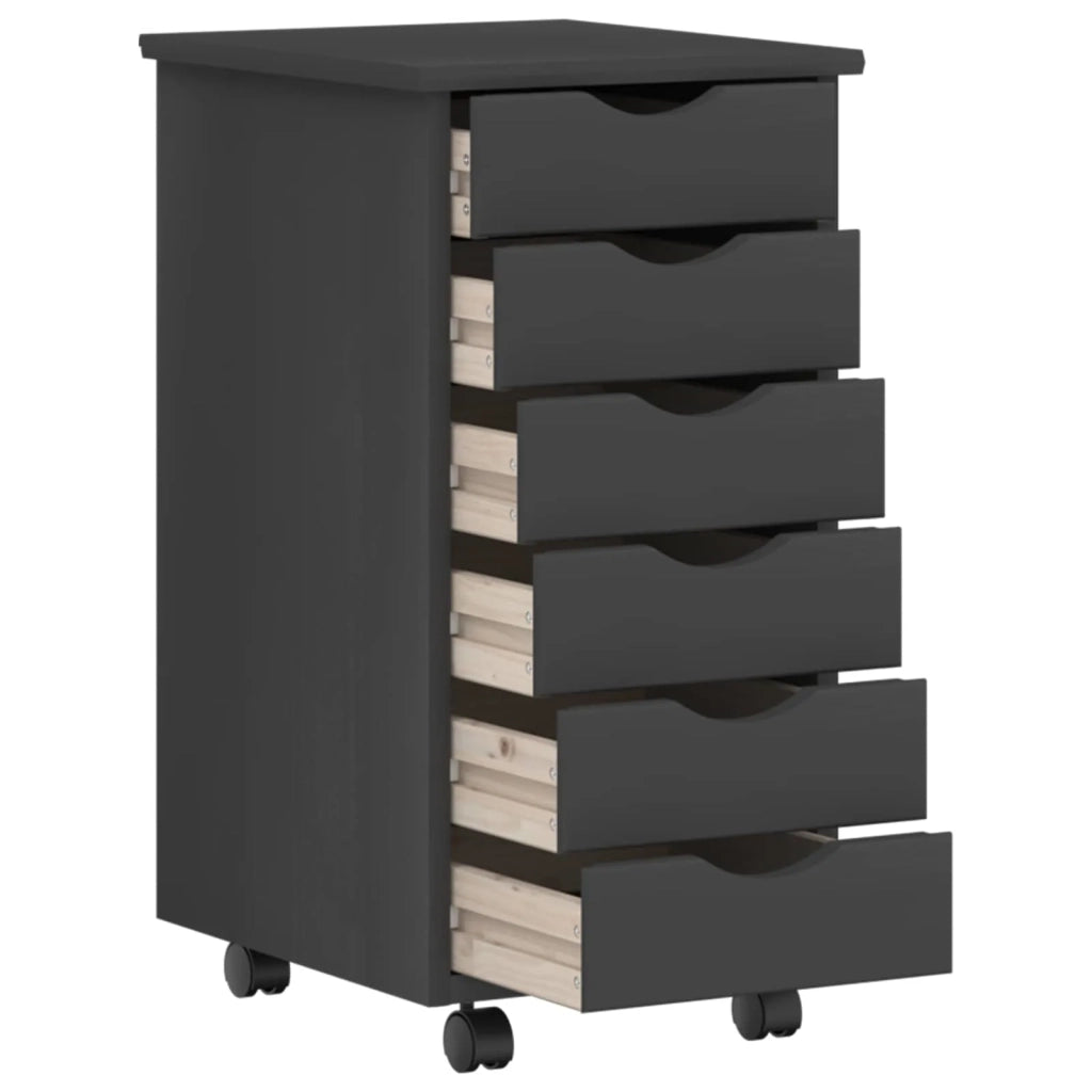 Set Scrivania | Tavolo da Ufficio e mobiletto su ruote MOSS 2 pz Grigio
