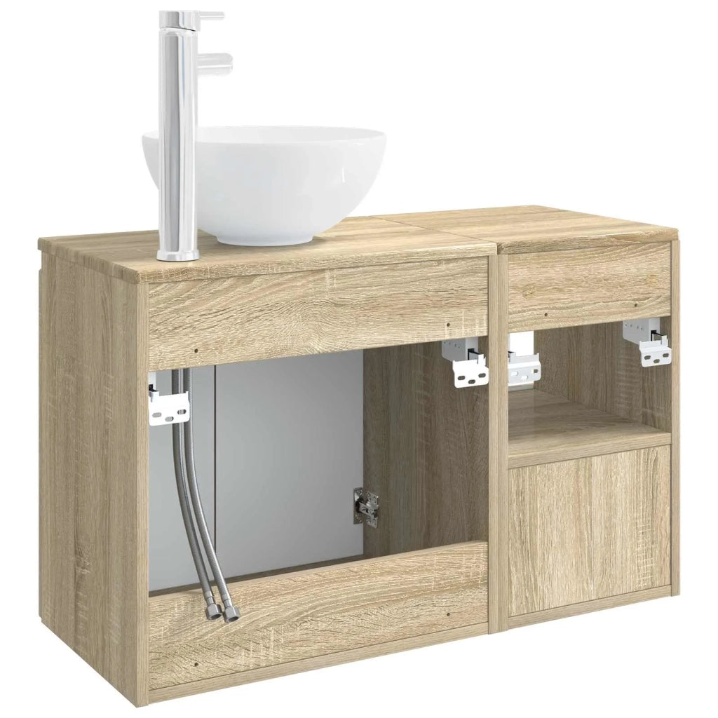 Set di mobili per il bagno 2 pz Rovere Sonoma 3404026