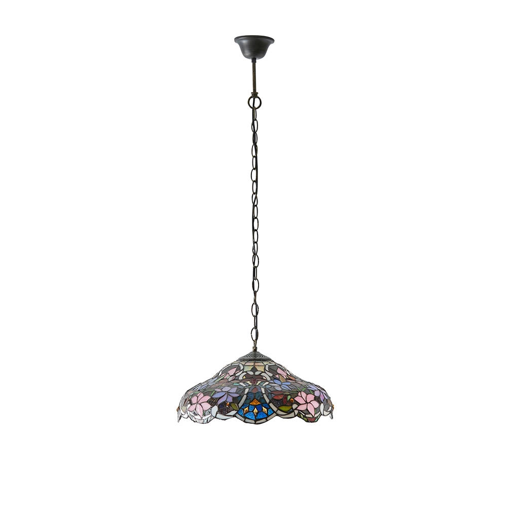 Lampada a sospensione Tiffany floreale E27 60W Sullivan