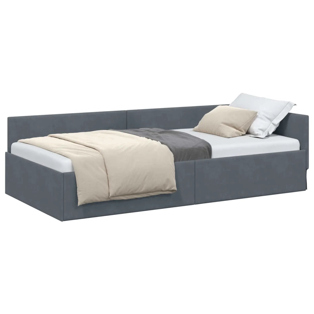 Cornice del letto ad angolo Grigio scuro 80 cm x 200 cm Velluto 42016062