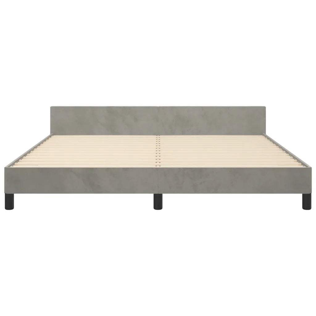 Giroletto senza Materasso Grigio Chiaro 160x200 cm Velluto