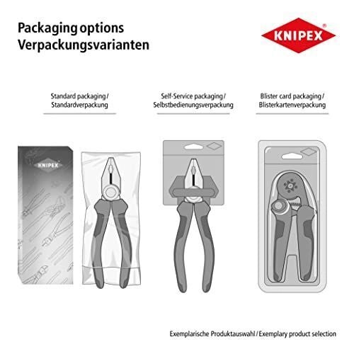 KNIPEX 81 01 250 Pinza per sifone e connettore Regolabile 25 posizioni Fino a 80 mm Impugnatura antiscivolo colore Nero