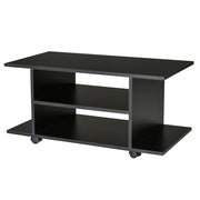 Mobile TV con Ripiani e Ruote ¨C Zephmum ¨C Nero 80x40x40 cm