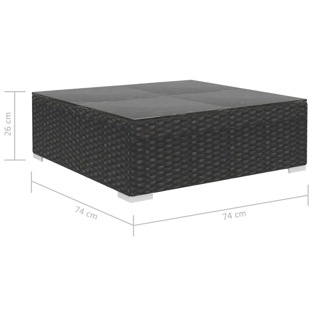 Set Divani da Giardino 12 pz con Cuscini in Polyrattan Nero 41263