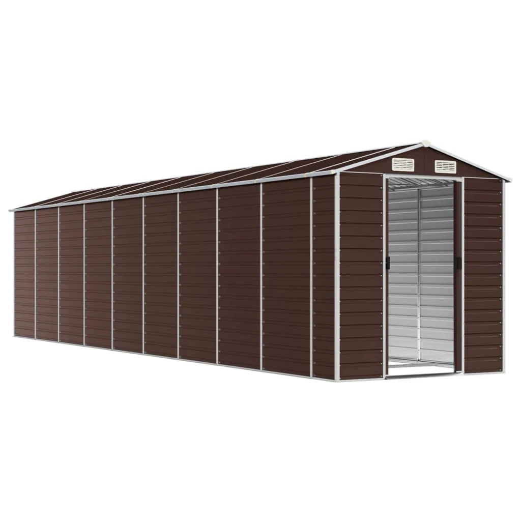 Casetta da giardino cabina ripostiglio casetta da esterno robusta casetta per attrezzi 191 x 810 x 198 cm acciaio zincato marrone 02_0022276