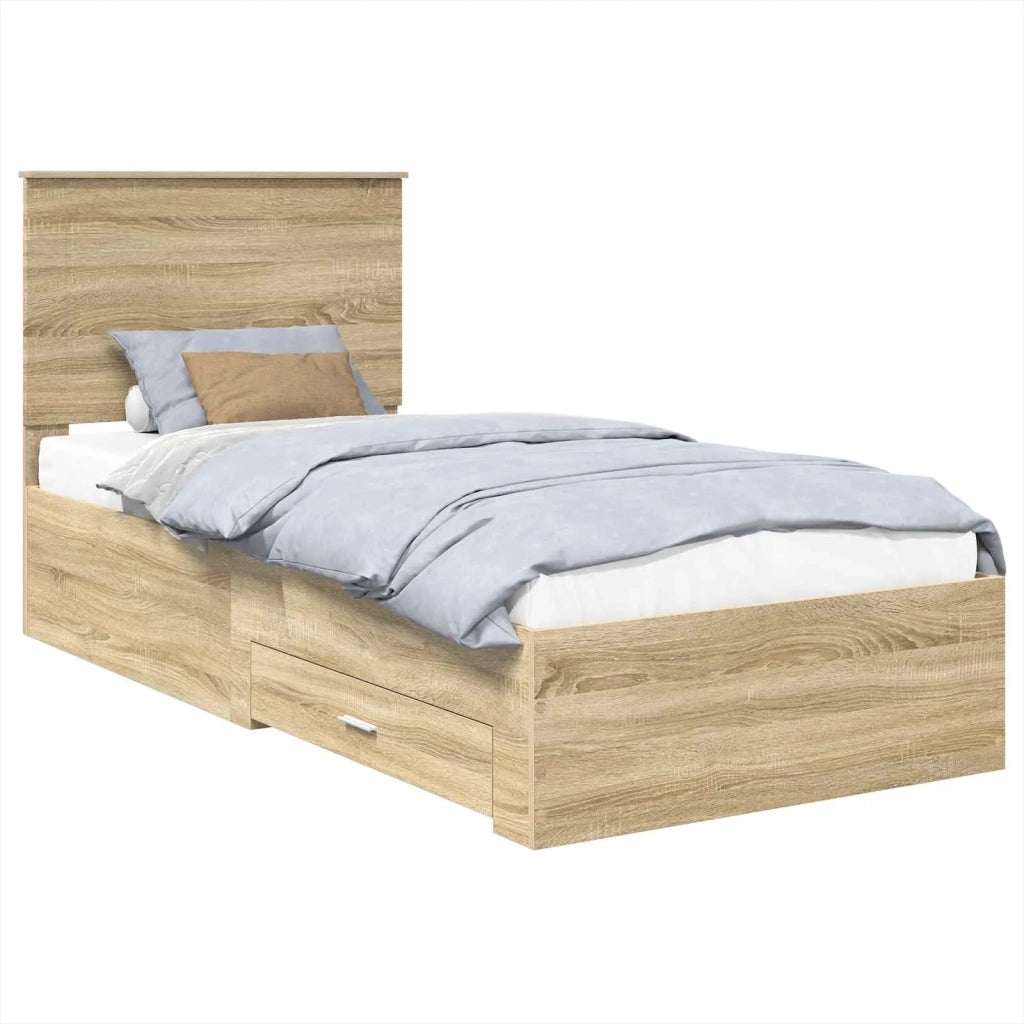 Struttura del letto con testiera Rovere Sonoma 100 x 200 cm 3409687
