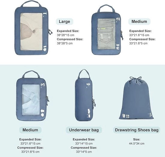 Set di organizzatore per bagagli 5 pezzi