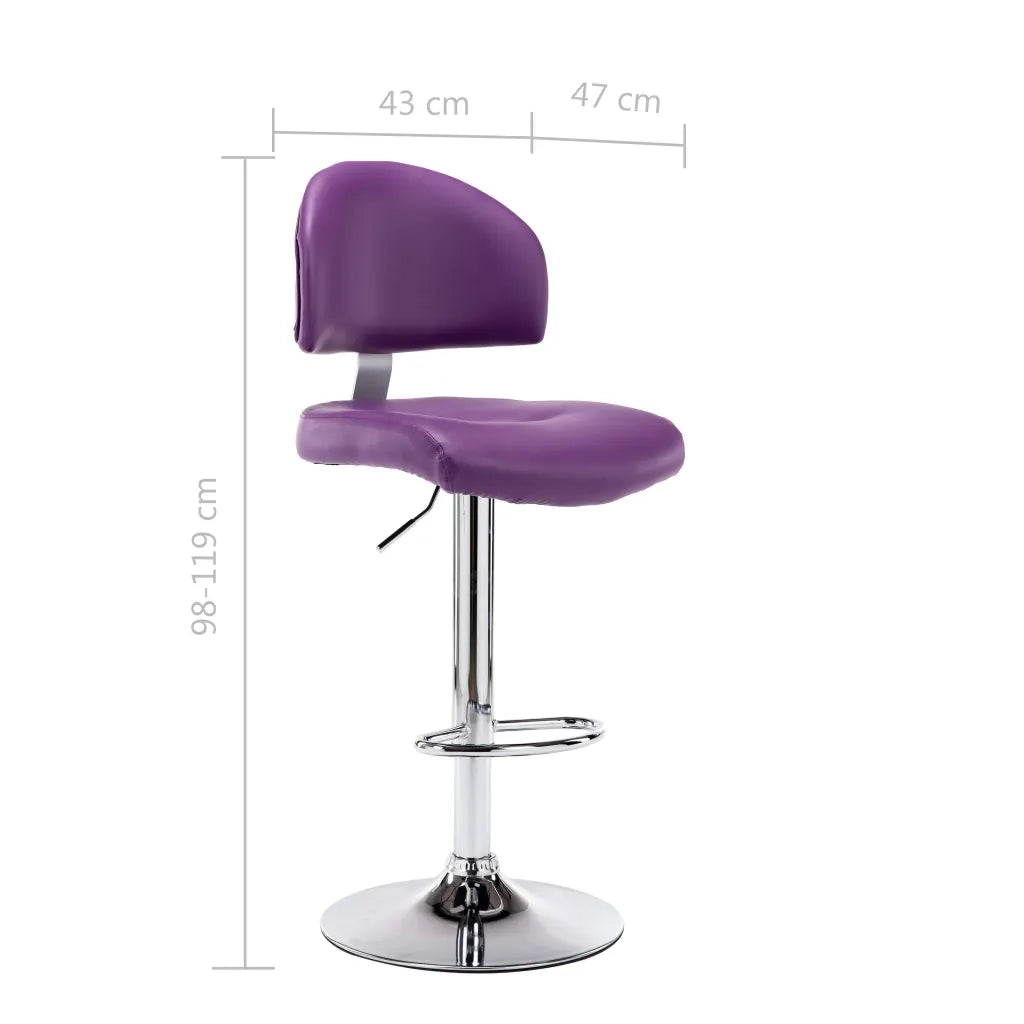 Sgabelli da Bar 2 pz Viola in Similpelle 249664