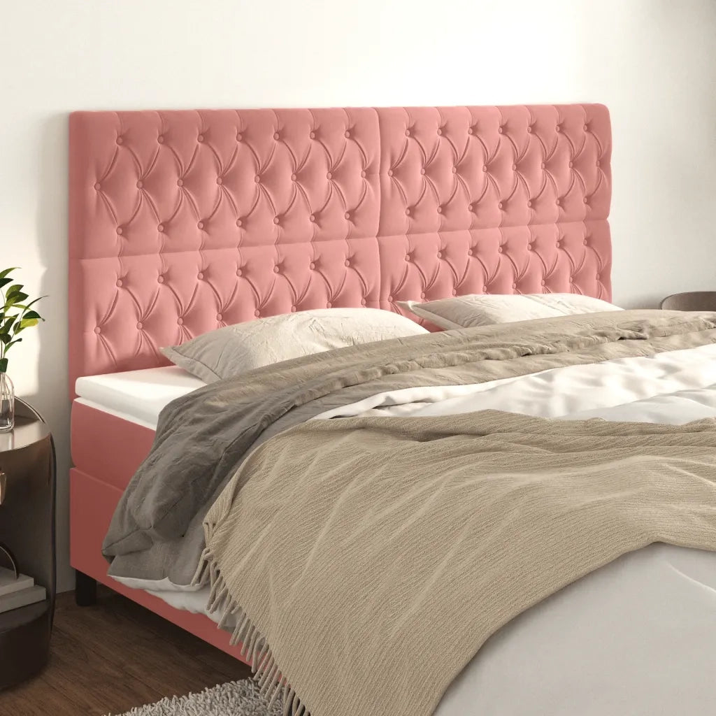 Testiera Rosa 180x7x118/128 cm Velluto