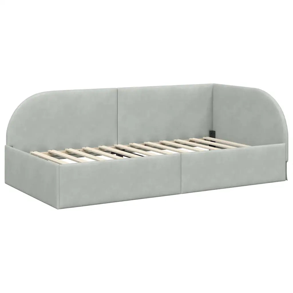 Cornice del letto ad angolo Grigio chiaro 100 cm x 200 cm