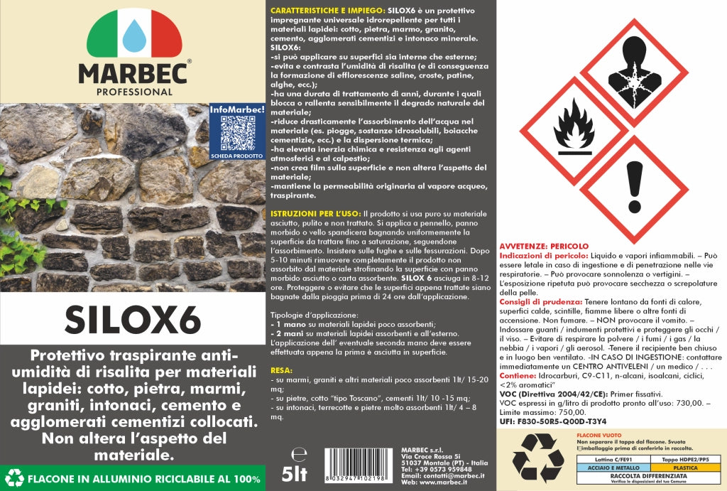 Protettivo idrorepellente SILOX 6   5LT
