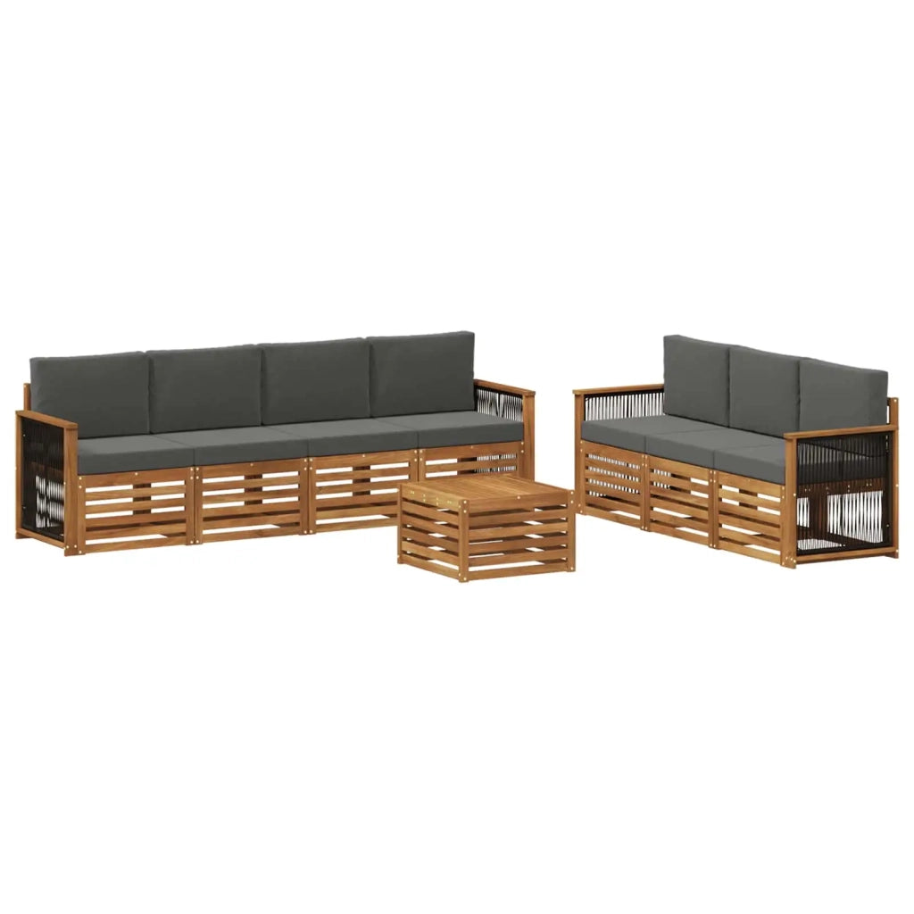 Set divani 8 pz Legno di Acacia Massello 3384113