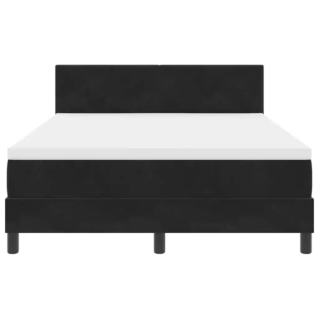 Letto a Sorgente LED con materasso Nero 160 x 200 cm Velluto 3342664