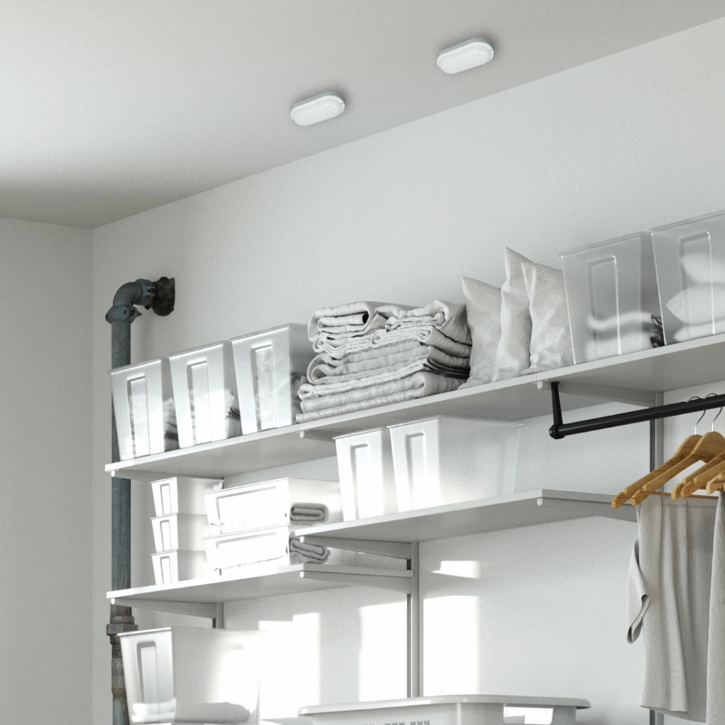 Plafoniera LED ovale bianca 8W 4000K IP64 Davo Eko-Light