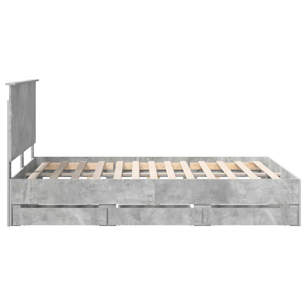 Struttura del letto con cassetto Grigio cemento 140 x 190 cm 3409457