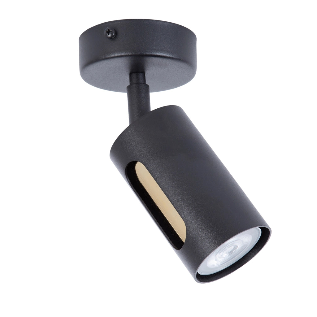 Faretto parete/soffitto rotondo nero-oro GU10 FLOW Sigma