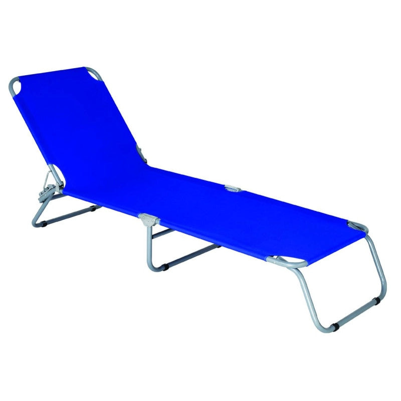 Set di 4 Lettini Alluminio Blu 190x57x27