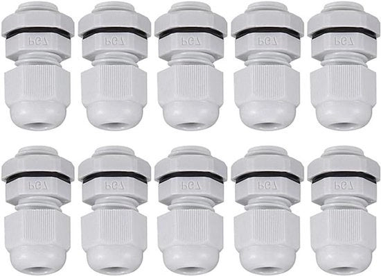 Connettore a cavo - PG7 - Bianco - 10 pezzi - Adatto per cavi di diametro 2-5 mm