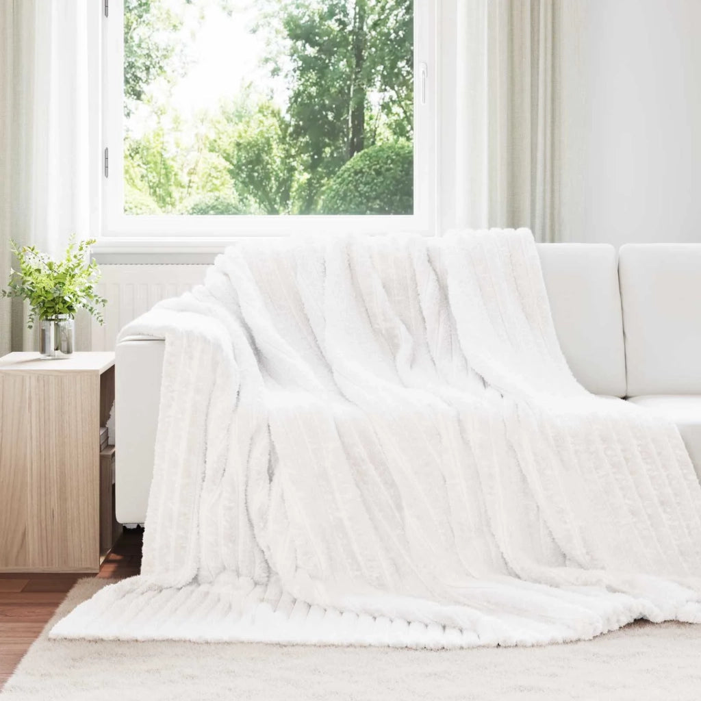 Coperte da Pile 6 pcs Bianco 240 x 220 cm Panno