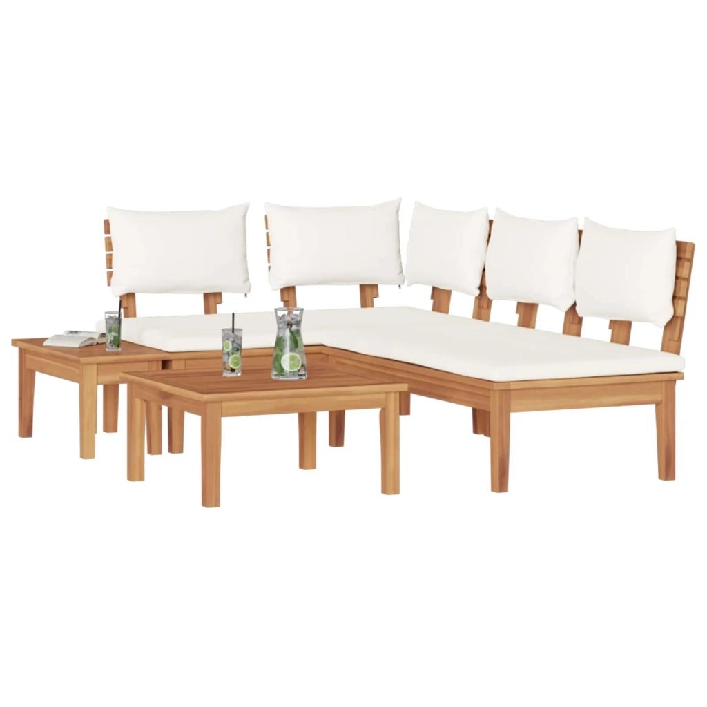 Set Divano da Giardino 4 pcs Marrone e Crema 3356864