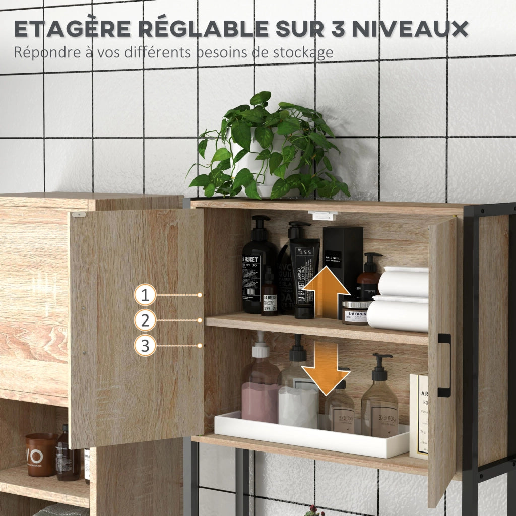 Mobile Bagno con 2 Ante e Ripiani Aperti ¨C Minimal ¨C Bianco