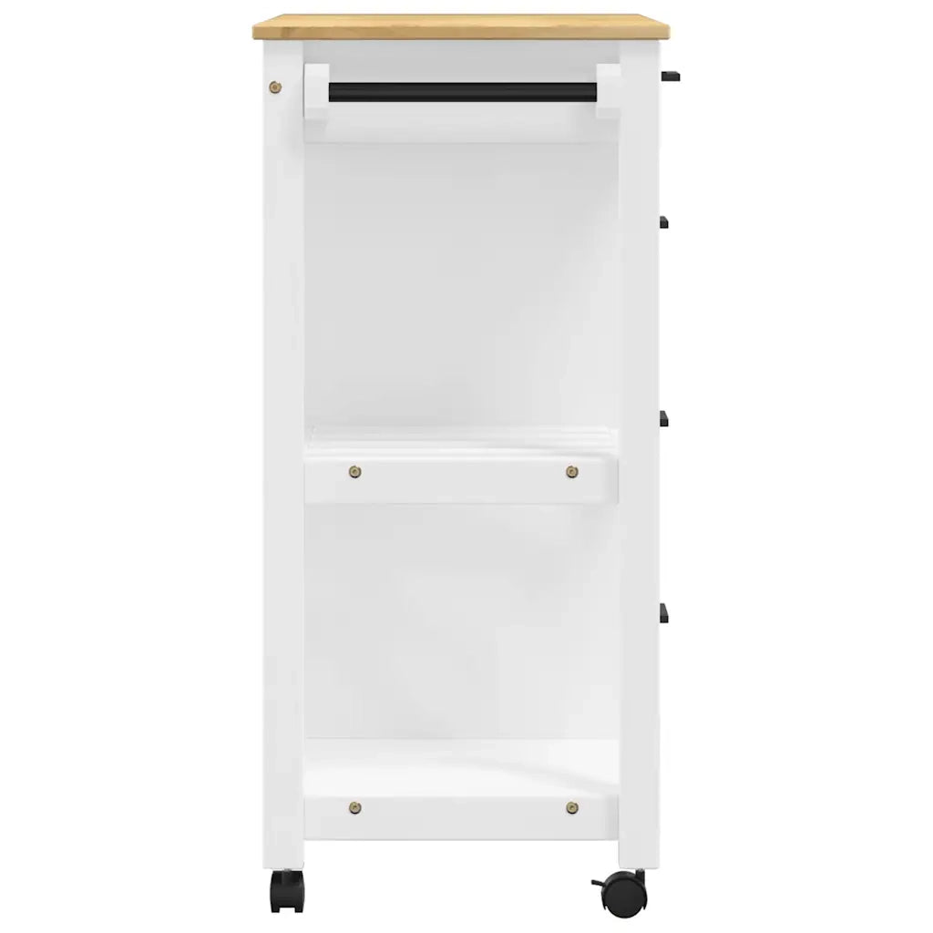 Carrello da Cucina MONZA 84x40x88,5 cm in Legno Massello di Pino CFW1864266