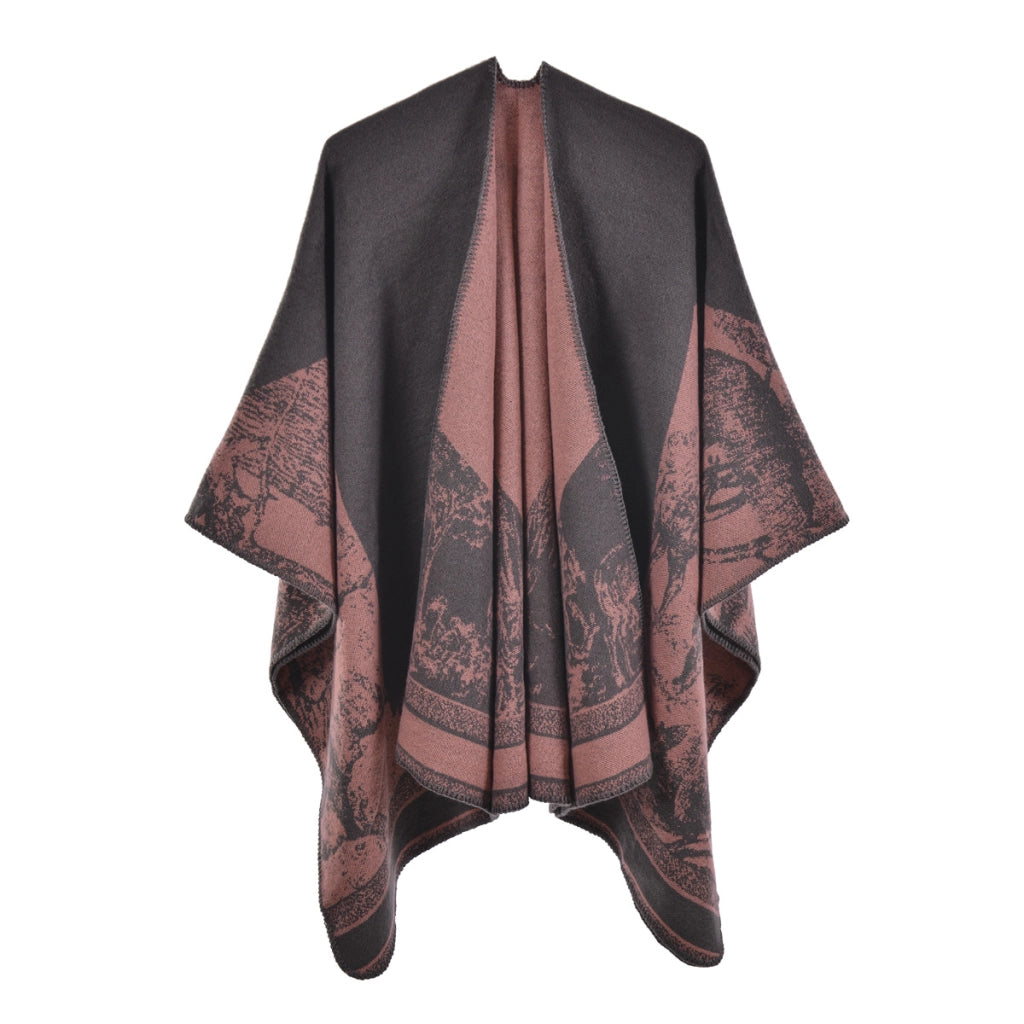 Sciarpa grande, semplice ma sofisticata, in stile etnico delle praterie, mantella, sciarpa in cashmere
