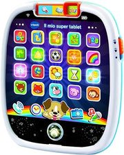 VTech Il Mio Super Tablet, Tablet per Bambini con 25 Icone Interattive ed Effetti Luminosi, Pratica Maniglia, Gioco Bamb