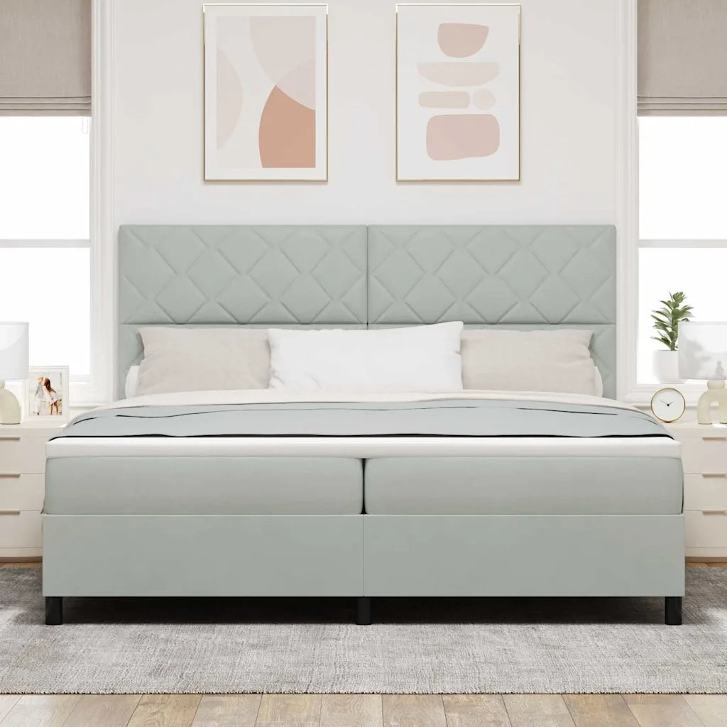 Letto a molle con materasso Grigio chiaro 200 x 200 cm Tessuto 3339920