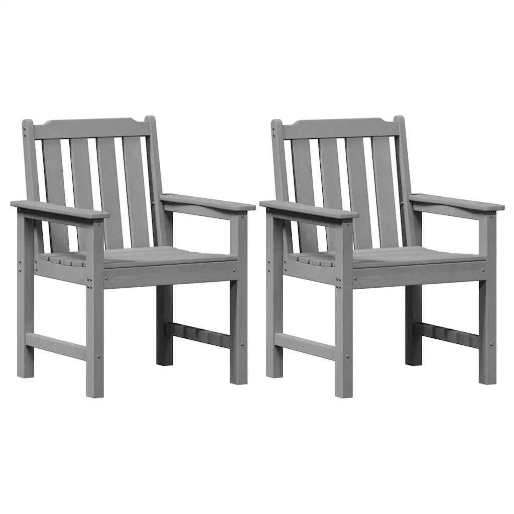 Sedia da pranzo da giardino 2 pcs Grigio chiaro HDPE 42006606