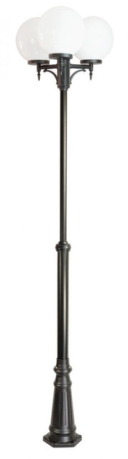 Lampione giardino KULE 290cm 3 sfere E27 nero IP43