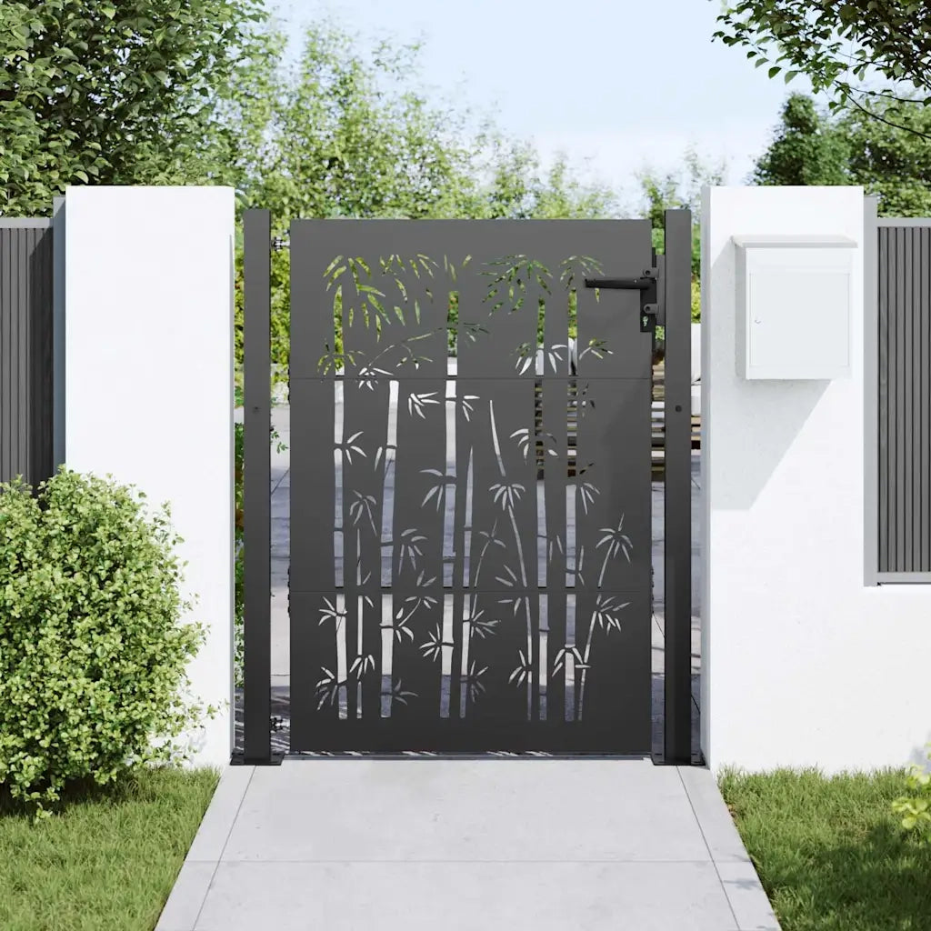 Cancello da giardino con blocco Nero 110 x 130 cm 42015895