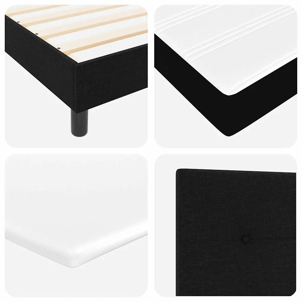 Letto a molle con testiera Nero 140 x 200 cm Tessuto 3338694