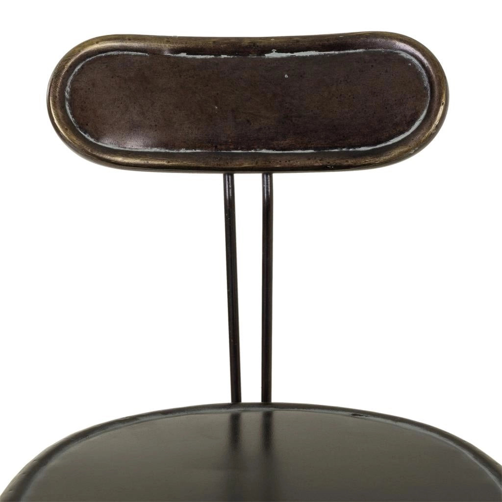 Sgabello in metallo marrone 45x36x106h