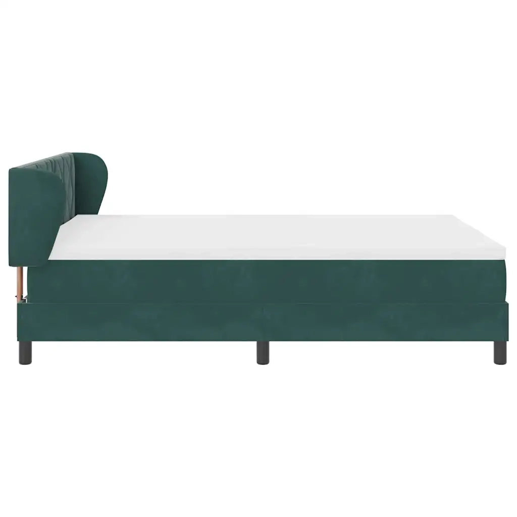 Letto a molle con testiera Verde scuro 140 x 200 cm Velluto 3340445