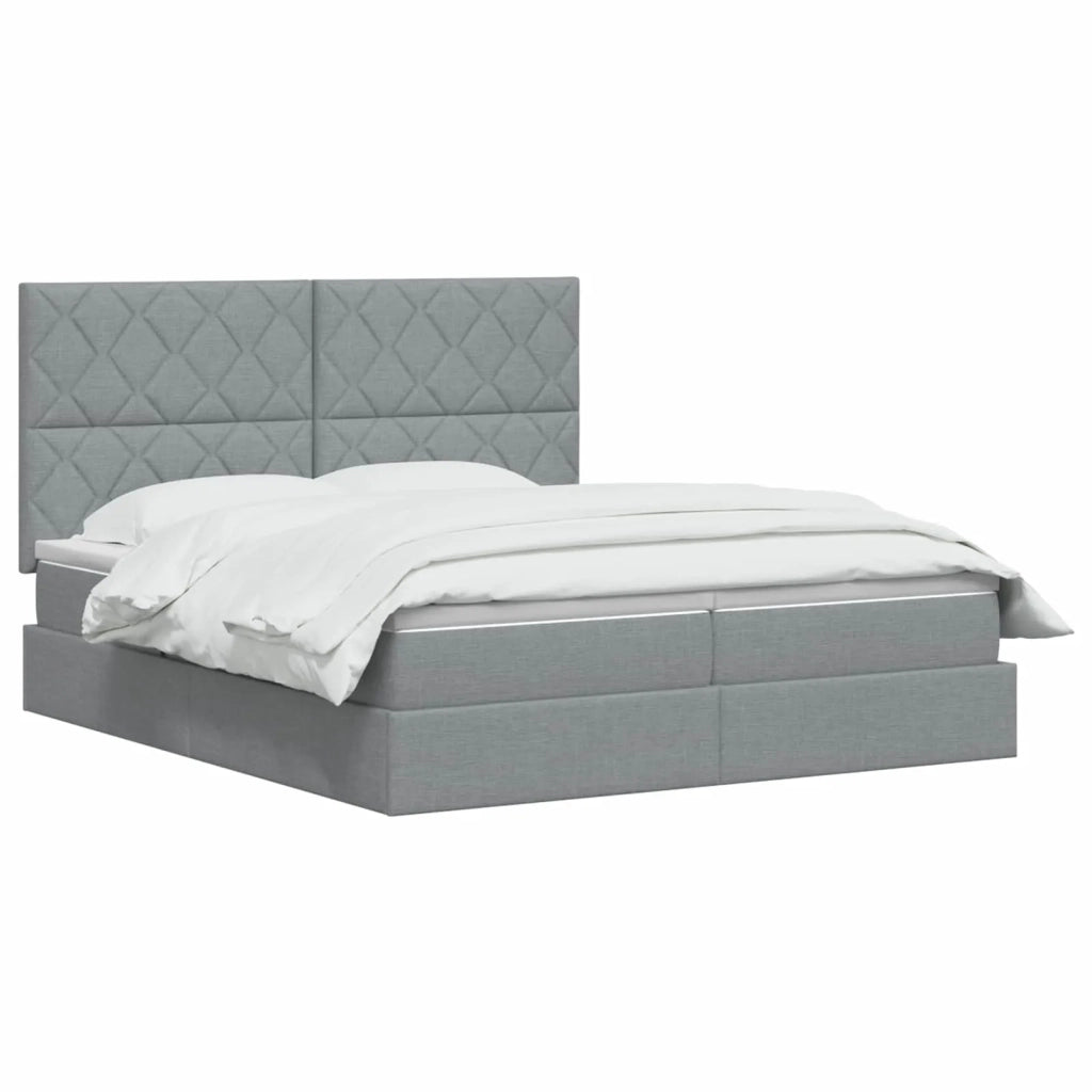 Letto con contenitore LED e materasso Grigio Chiaro 3460248